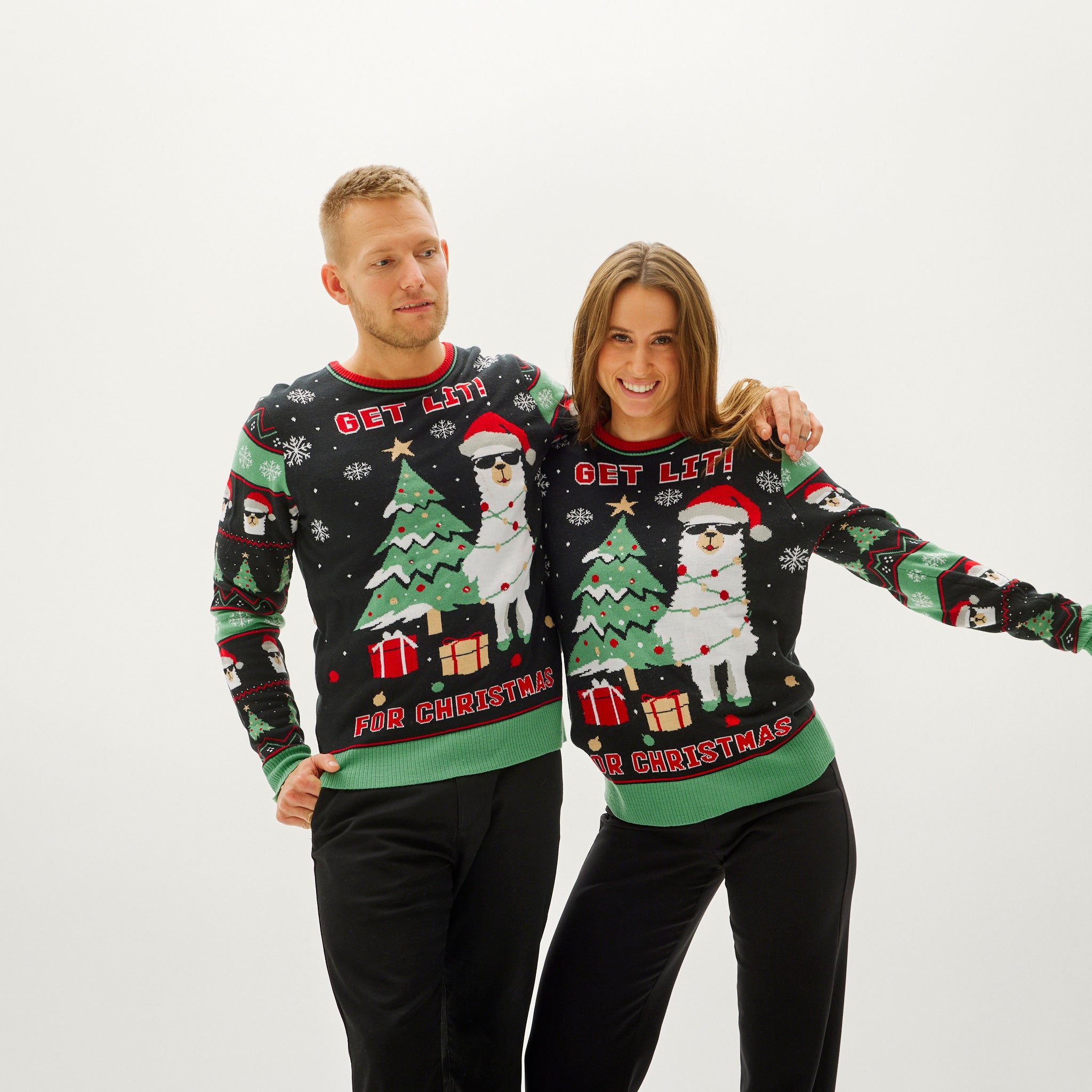 Get Lit Llama Christmas Sweater - Women